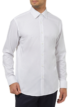 Dot-Print Crease-Resistant Cotton Shirt
